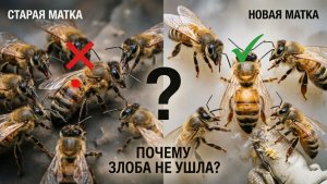 Почему пчёлы остаются злыми после замены матки? Объясняет профессор Кашковский