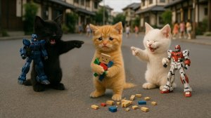 Игрушку котенка высмеяли, но Мама-кошка создает огромного робота и спасает Хаски. Мультики для детей