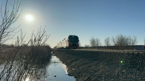 «Гуднул» Рельсовый автобус «Орлан» РА3-047 на перегоне в Рыбинске, 2026 год