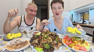 Мукбанг ПИРУЕМ и объедаемся шашлыком ДО ОТВАЛА! ОТМЕТИЛИ наши успехи и обсудили ДЕЛА! Семейный ужин