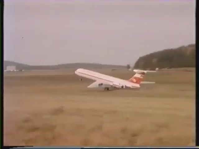 Ilyushin IL-62 Landing on a Field 1989