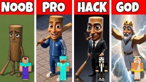 Баттл в Майнкрафте - NOOB vs PRO vs HACKER vs GOD! ТУНГ ТУНГ САХУР! Брейнрот Челлендж! Видео Детям