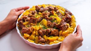 Простой и вкусный рецепт на ужин! Картошка с мясом в духовке