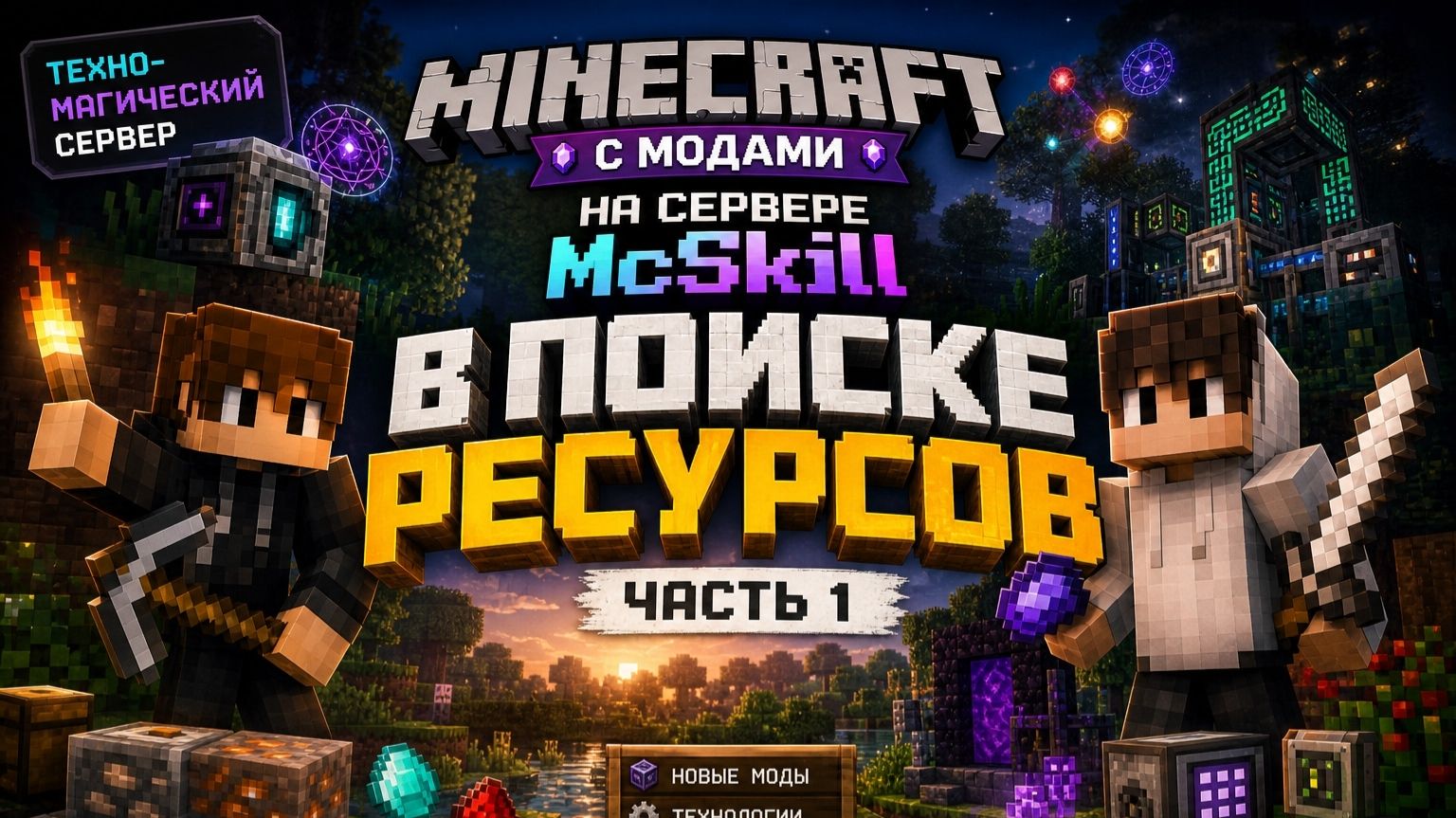 MCSKILL MINECRAFT TECHNO-MAGIC. ЧАСТЬ 1. В ПОИСКЕ РЕСУРСОВ