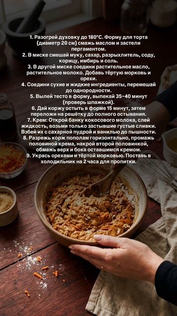 Морковный торт с кокосовым кремом 🥕🥥 Сочный, нежный, без яиц и молока! #морковныйторт #веганскаявыпе