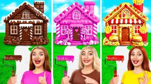 Домики Одного Цвета Сладости vs Шоколад vs Фастфуд # Креативные Лайфхаки Для Декора TeenDO Challenge