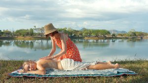 Deep Relaxation Back Massage by the Lake — Outdoor Serenity