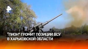 Расчеты самоходной установки «Пион» громят позиции ВСУ в Харьковской области