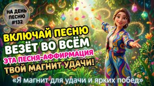 НА ДЕНЬ ПЕСНЮ #132 | Сильнейшая ПЕСНЯ-АФФИРМАЦИЯ на удачу и успех | Я магнит для удачи и ярких побед