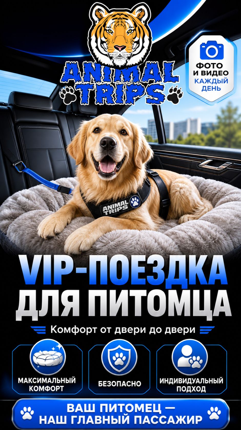 Индивидуальная автодоставка питомцев — без других животных, с GPS и заботой в пути