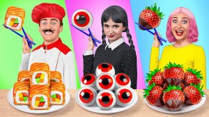 Кулинарный Челлендж# Уэнсдей Против Бабушки # Фантастические Лайфхаки с Едой от TeenDO Challenge