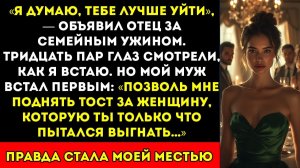 Отец сказал Уходи немедленно. Мой муж встал Позволь мне сначала произнести тост. А потом он