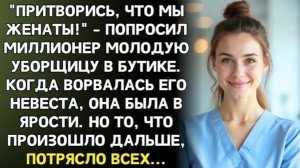 Уборщица мыла полы, когда незнакомец шепнул: Притворись моей женой! Но когда она сняла рабочий халат