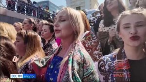 122 Екатерины исполнили «Катюшу» на берегу Ангары. Иркутск присоединился к флешмобу «100 Катюш»