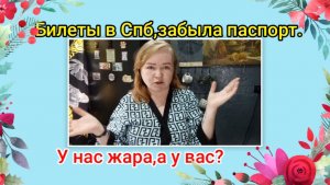 Билеты в Спб, забыла паспорт.У нас жара, а у вас?