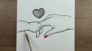 Как шаг за шагом нарисовать руку матери и ребенка