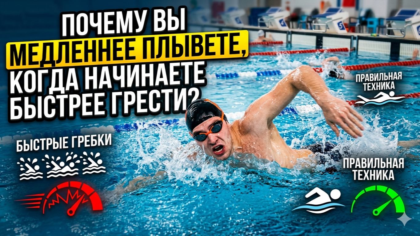 Парадокс скорости в плавании: почему вы плывете медленнее, когда гребете чаще смотреть онлайн