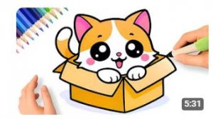 КАК ПРОСТО НАРИСОВАТЬ МИЛОГО КОТЕНКА В КОРОБКЕ 😻💗