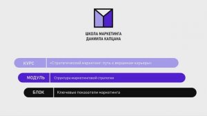 МОДУЛЬ №1. УРОК №4. Ключевые показатели маркетинга.