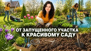 Настоящая жизнь в деревне: весенние работы в саду: чистим пруд, покос травы,наши грядки