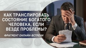 Как транслировать состояние богатого человека, если везде проблемы Фрагмент открытого вебинара