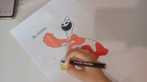 раскрашиваю раскраску доки из poppy playtime
