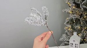 ВЕТКА ЕЛОВАЯ ЗАСНЕЖЕННАЯ, хвоя 100% литая РЕ, 24 см, 684935
