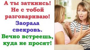 Не с тобой разговаривают - закричала свекровь. Вечно сына против меня настраиваешь...
