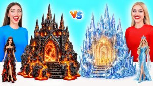 Строим Удивительный Кукольный Домик # Холодный vs Горячий Челлендж от Bubba DO Challenge