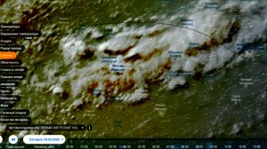 Развитие грозовых облаков над Московской областью. Вид со спутника 05.05.2026