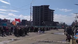 театральное шествие посвященное дню победы. Ленск Якутия.