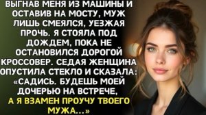 Муж высадил меня на мосту и бросил в непогоду, пока рядом не остановился дорогой кроссовер!