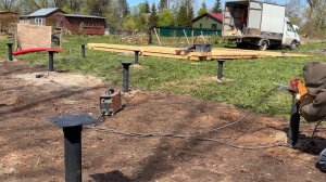 Фундамент для хозблока 8х4 м.