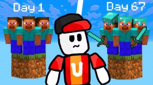 Выживание на 1 Блоке - 100 Игроков в Майнкарфт! Minecraft