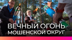 В Мошенском прошла церемония зажжения Вечного огня