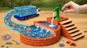 Сделали пруд 😱 Мини трактор с водой! Смотри как работает 🚜 Мультфильмы для детей