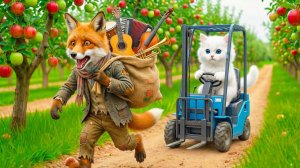 МАМА КОШКА И КОТЯТА ОСТАНАВЛИВАЮТ ЛИСУ ЧТОБЫ ЗАЩИТИТЬ ФЕРМУ!!! Анимация