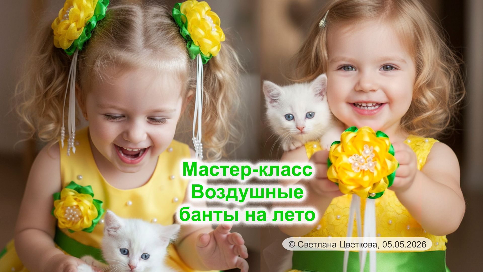 Яркие, солнечные банты на лето. Видео мастер-класс.