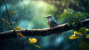 Пение птиц во время дождя. Звуки птиц и шум дождя