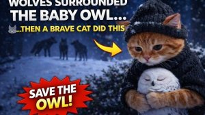 Волки окружили маленькую сову… Но отважная кошка сделала вот что