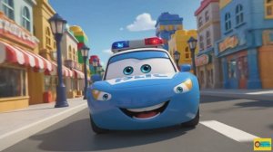 Полицейская машинка-помощник 🚔 Песенка-мультик для малышей | Развивающие мультики про машинки