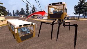 Обычный автобус превратился в плотоядного монстра  Garry's Mod