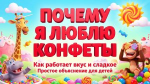 Почему я люблю конфеты 🍬 Как работает вкус и сладкое | Простое объяснение для детей