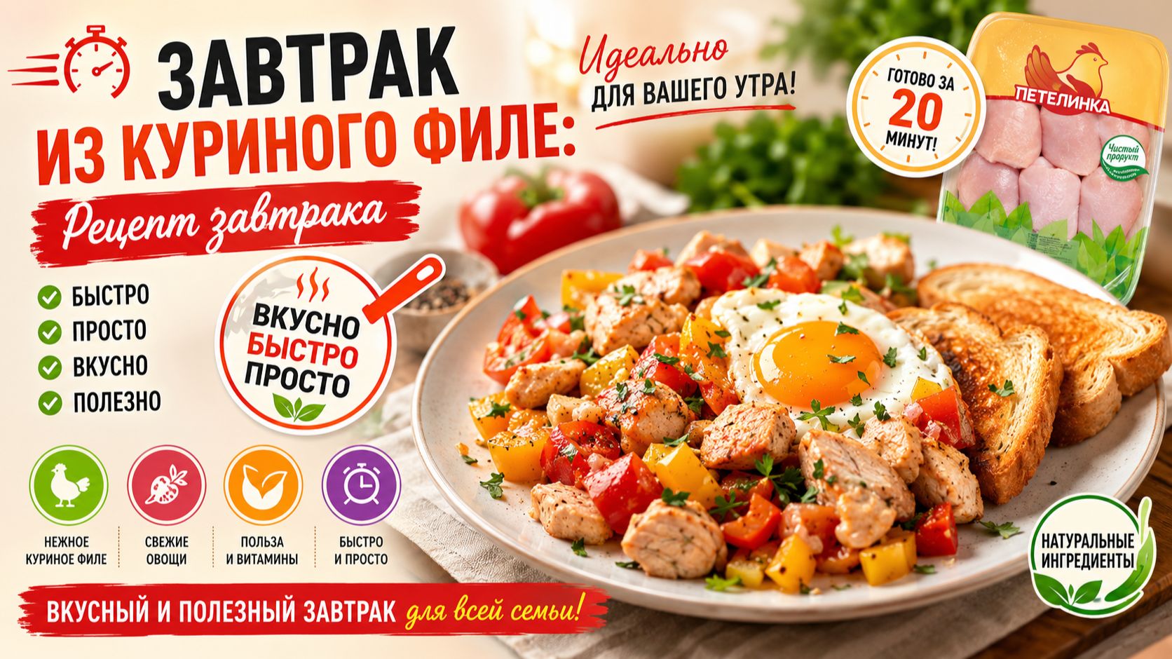 Завтрак из куриного филе