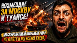 Возмездие за Москву и Туапсе! Массированный ответный удар по флоту и логичтике Киева
