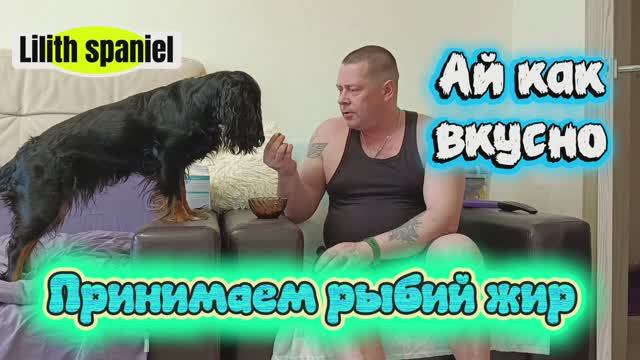 Пьём с собакой рыбий жир 😊👍