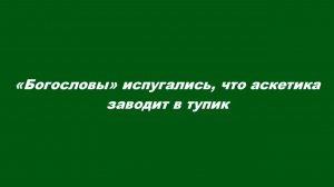 «Богословы» испугались, что аскетика заводит в тупик