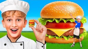Кулинарный челлендж: гигантская еда против крошечной!