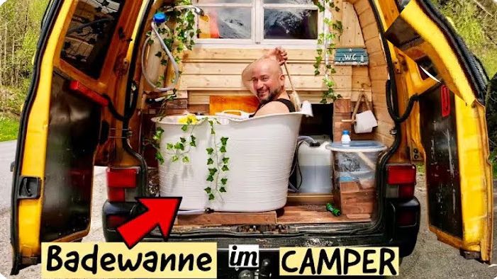 Ванна в фургоне-кемпере. Крутой VW T4 от гениального путешественника по миру.