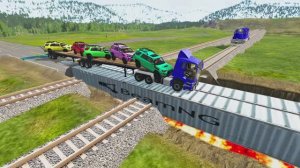 МАШИНКИ ПРОТИВ ЯМ: МОЛНИЯ МАКВИН И БОЛЬШОЙ ГРУЗОВИК 🚚 КРАШ-ТЕСТ В BEAMNG DRIVE 🔥